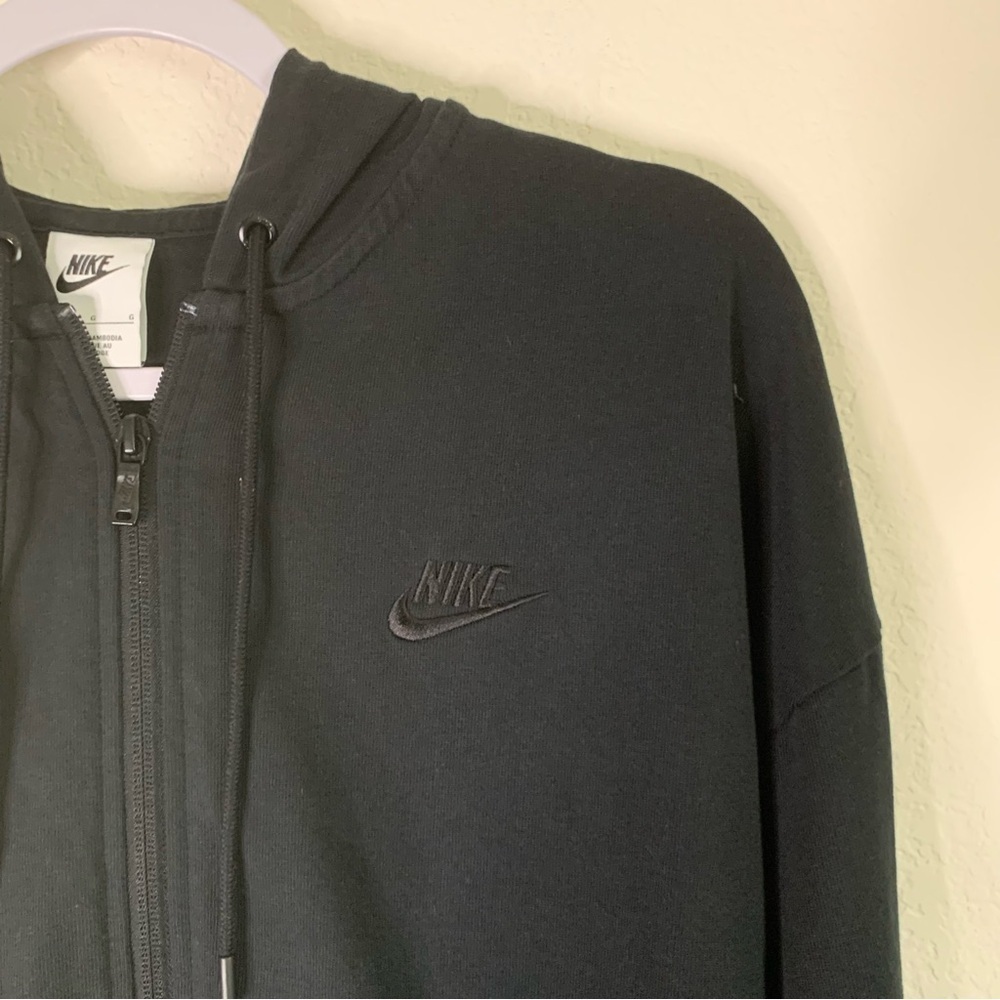 Nike sportswear Womens black full zip wide arm hooded sweater L - Picture 6 of 8